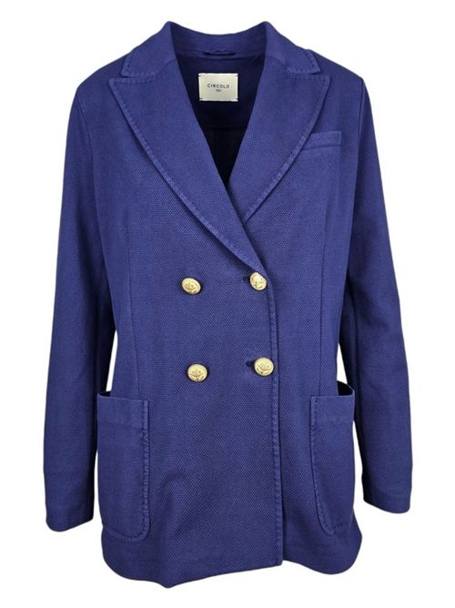 giacca donna doppiopetto in piquet bluette Circolo 1901 | FD34221054